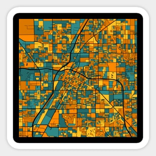 Las Vegas Map Pattern in Orange & Teal Sticker